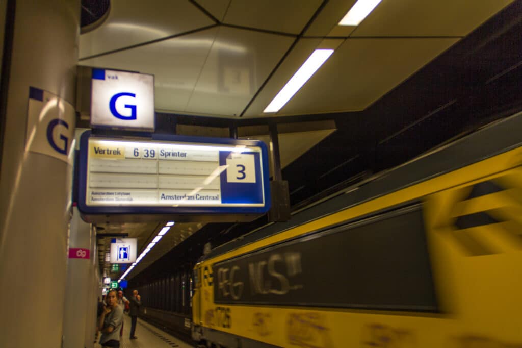 Waiting for the train at Schipol