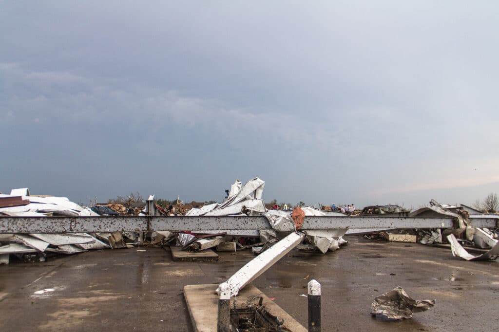 What remained of a 7-11 gas station at Telephone Rd and 4th street.