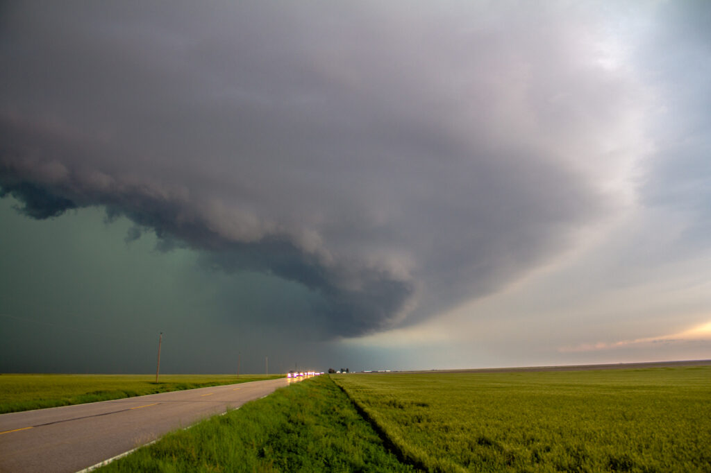 Shelf Cloud Forming Crossing highway 89