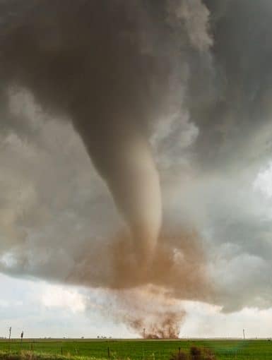 Beautiful tornado tears across a Texas landscape near Vernon, TX on April 23, 2021