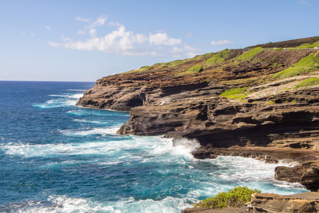 Waves crashing at Kahauloa Cove