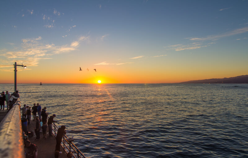 Sunset into the pacific ocean