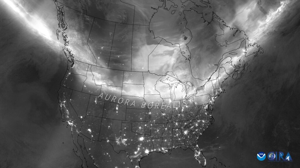 View of the Aurora Borealis from NOAA Satellites